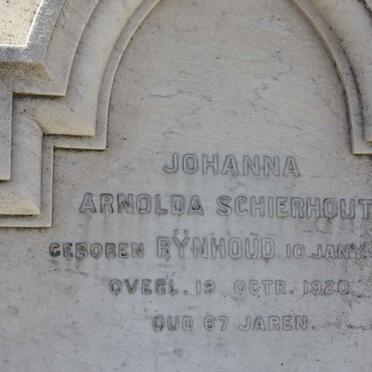 SCHIERHOUT Johanna Arnolda nee RYNHOUD 1853-1920
