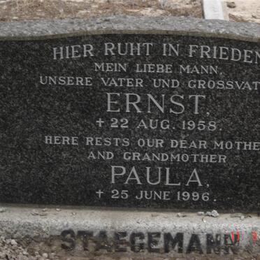 STAEGEMANN Ernst -1958 &amp; Paula -1996