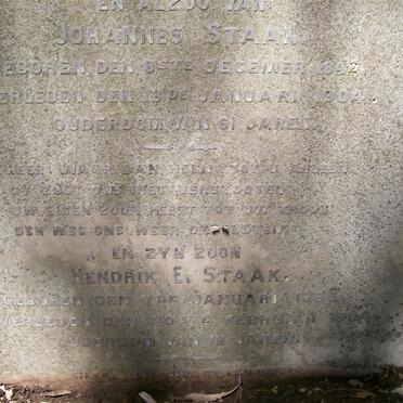 STAAK Johannes 1842-1904 :: STAAK  Thomas Haylett 1871-1893 :: STAAK Hendrik E. 1895-1904