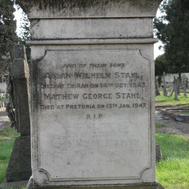 STAHL Mathew George -1947 :: STAHL Allan Wilhelm -1943 :: FORSYTH Tessa Molly -1972