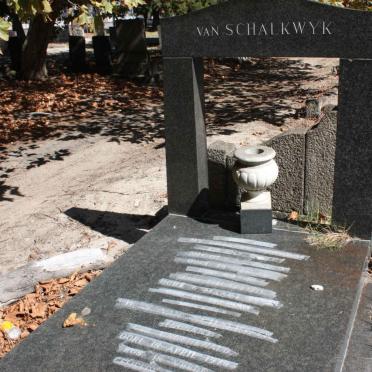 SCHALKWYK Nicolaas, van -1961 & W.S. GROENEWALD -1978 :: SCHALKWYK Nicotjie, van -1922