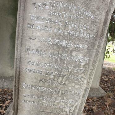 SCHOOR Alida Maria, van 1847-1926 :: VAN SCHOOR Cornelis Mostert 1878-1903