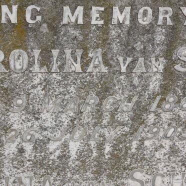 SCHOOR Maria Carolina, van 1868-1903