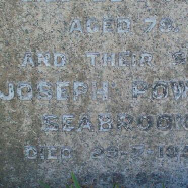 SEABROOK Joseph Powell -1925 &amp; Elizabeth Mary -1937 :: SEABROOK Joseph P. -195? 