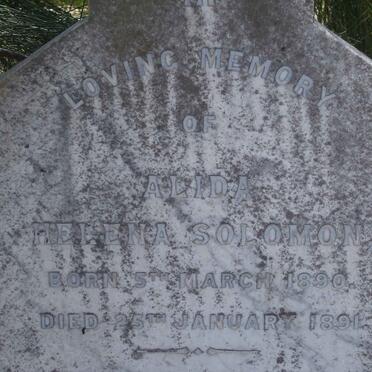 SOLOMON Alida Helena 1890-1891