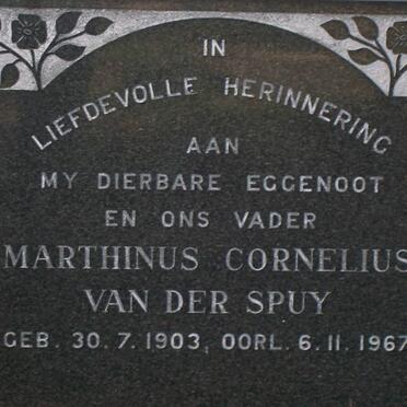 SPUY Marthinus Cornelius, van der 1903-1967