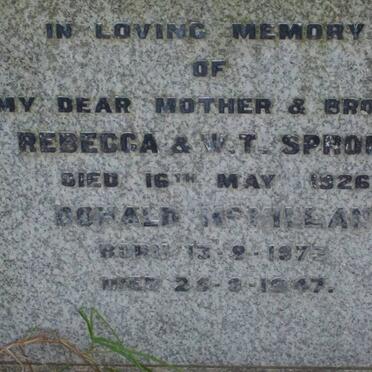 SPROULE Ronald William 1873-1947 &amp; Rebecca -1926 :: SPROULE W.T. -1926