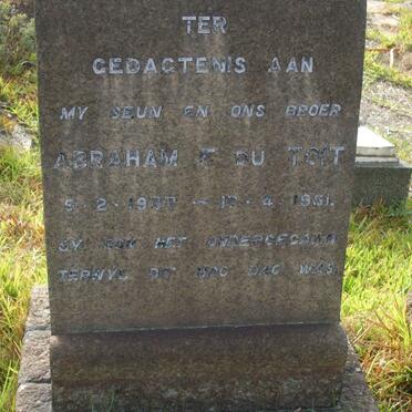 TOIT Abraham F., du 1937-1961