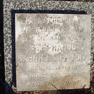 TOIT Stephanus Gabriel, du 1886-1966