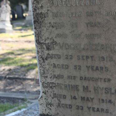 VOGELGEZANG Martinus Lambertus -1902 &amp; Eva -1913 :: HYSLOP Catherine M. -1914