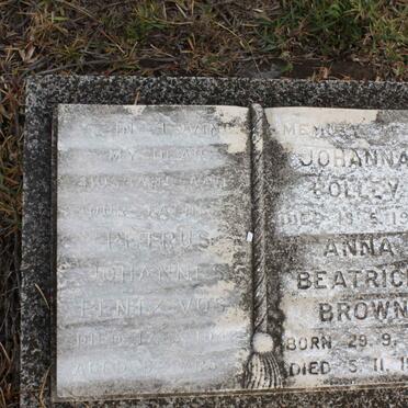 VOS Petrus Johannes Pentz -1942 :: POLLEY Johnna -1968 :: BROWN Anna Beatrice 1890-1975
