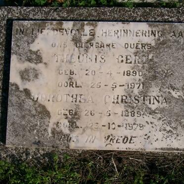 VILLIERS de Theunis Gert 1890-1971 _amp_ Dorothea Christina 1889