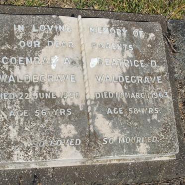 WALDEGRAVE Coenrad A. -1956 &amp; Beatrice D. -1963