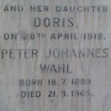 WAHL Peter Johannes 1889-1965 :: BROWN Doris -1919