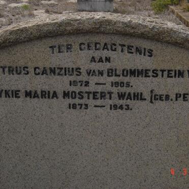 WAHL Petrus Canzius van Blommenstein 1872-1905 &amp; Maria Mostert PENTZ 1873-1943