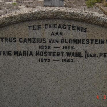 WAHL Petrus Canzius van Blommenstein 1872-1905 &amp; Rykie Maria Mostert PENTZ 1873-1943