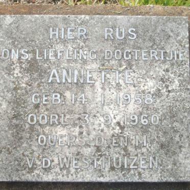 WESTHUIZEN Annette, v.d. 1958-1960