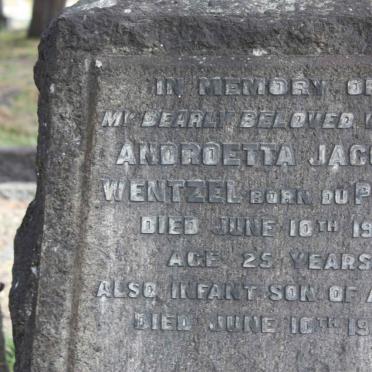 WENTZEL Androetta Jacoba nee DU PREEZ -1922 :: WENTZEL Baby boy 1922 -1922