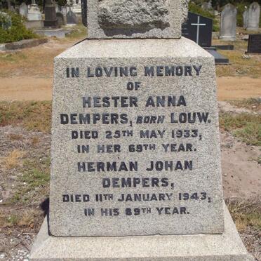 DEMPERS Herman Johan -1943 &amp; Hester Anna LOUW -1933