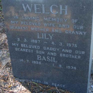 WELCH Lily 1887-1975 :: WELCH Basil 1936-1974