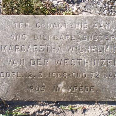 WESTHUIZEN Margaretha Wilhelmina, van der -1968