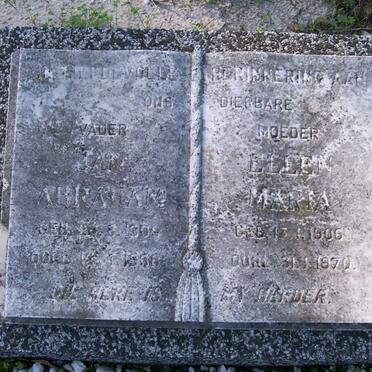 WESTHUIZEN Jan Abraham, van der 1905-1968 &amp; Ellen Maria 1906-1970