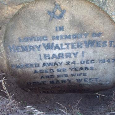 WEST Henry Walter -1947 &amp; Rose Mary -1962 