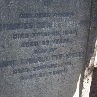 WICKS Charles Geritt -1948 :: WICKS Anne Charlotte -1916 