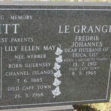 GRANGE Fredrik Johannes, le 1912-1965