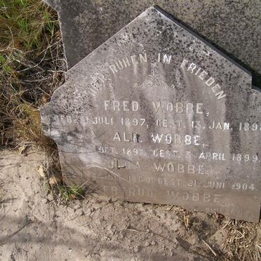 WOBBE Fred 1897-1898 :: WOBBE Ali 1898-1899 :: WOBBE Olga 1860-1904 :: WOBBE Gertud  ??