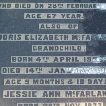 McFARLAND  Doris Elizabeth 1904-1905 