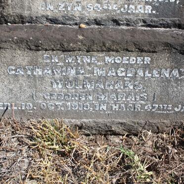 WOLMARANS Catharina Magdalena nee MARAIS -1918