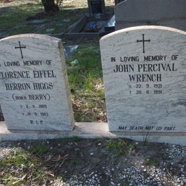 WRENCH John Percival 1921-1991 :: HIGGS  Florence Eiffel Herron nee BERRY 1889-1983
