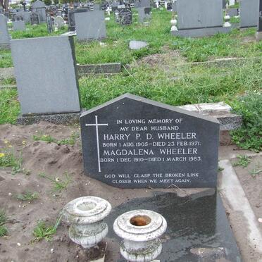 WHEELER Harry P.D. 1905-1971 &amp; Magdalena 1910-1983