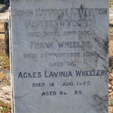 WHEELER Frank -1934 &amp; Agnes Lavinia -1965 ::  KEMPSTON John Kittson - 1930