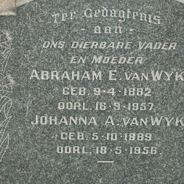 WYK Abraham E., van 1892-1957 &amp; Johanna A. 1889-1956