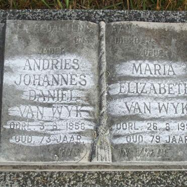 WYK Andries Johannes Daniel, van -1958 &amp; Maria Elizabeth -1964