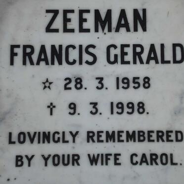 ZEEMAN Francis Gerald 1958-1998