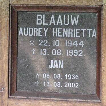 BLAAUW Jan 1936-2002 &amp; Audrey Henrietta 1944-1992