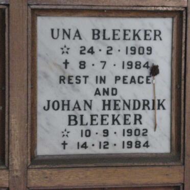 BLEEKER Johan Hendrik 1902-1984 &amp; Una 1909-1984