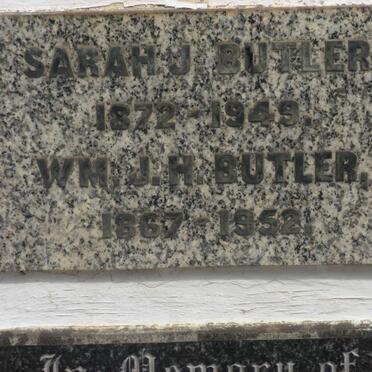 BUTLER Wm. J.H. 1867-1952 &amp; Sarah J. 1872-1949