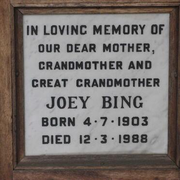 BING Joey 1903-1988