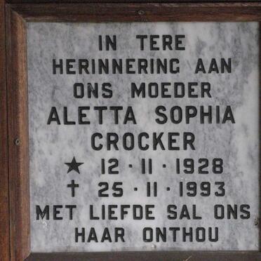CROCKER Aletta Sophia 1928-1993