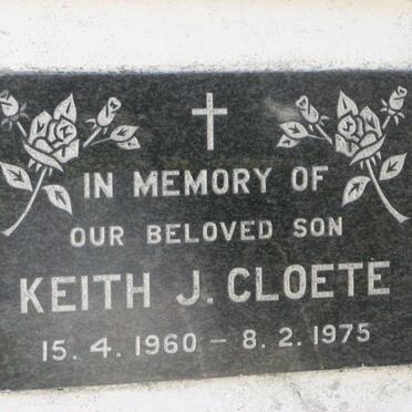 CLOETE Keith J. 1960-1975