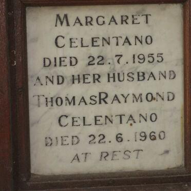 CELENTANO Thomas Raymond -1960 &amp; Margaret -1955