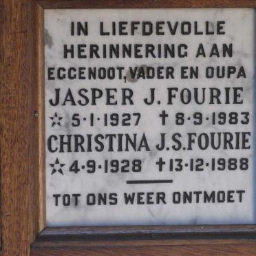 FOURIE Jasper J. 1927-1983 &amp; Christina J.S. 1928-1988