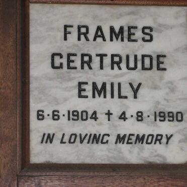 FRAMES Gertrude Emily 1904-1990