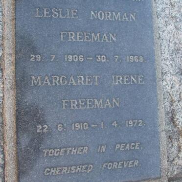 FREEMAN Leslie Norman 1906-1968 &amp; Margaret Irene 1910-1972