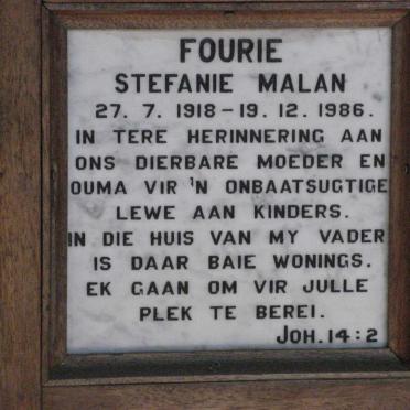 FOURIE Stefanie Malan 1918-1986