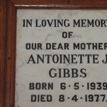 GIBBS Antoinette J. 1939-1977